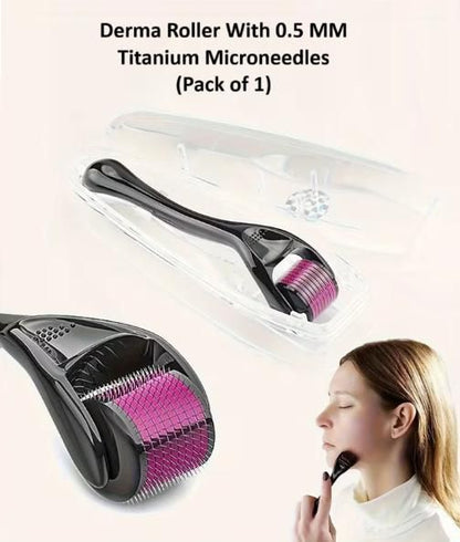 Derma Roller With 0.5 MM Titanium Microneedles  (Pack of 1 )